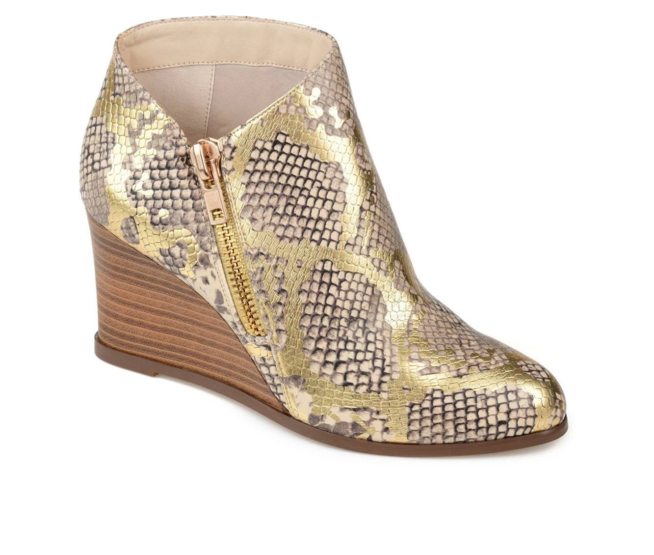 Women's Journee Collection Glam Wedge Booties - Image 3