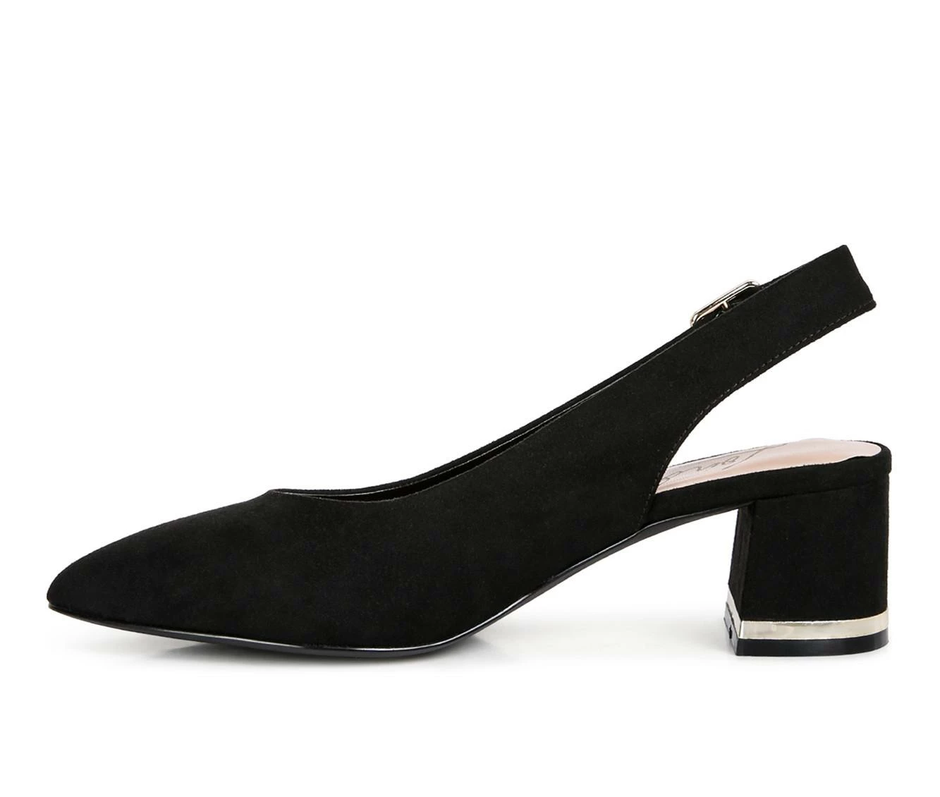 Women's London Rag Top Job Block Heel Pumps - Image 4